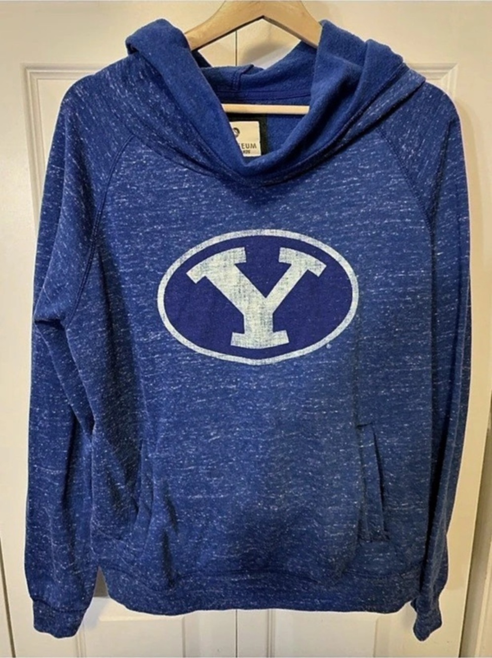 vtg y2k Colosseum BYU University Mens Sz L Logo hoodie sweatshirt Blue